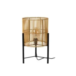 Lucide JANTINE - Tafellamp - Ø 30 cm - 1xE27 - Licht hout Sale