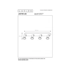 Lucide JASTER-LED - Plafondspot - LED - GU10 - 4x5W 2700K - Zwart New