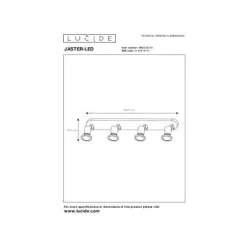 Lucide JASTER-LED - Plafondspot - LED - GU10 - 4x5W 2700K - Wit Online
