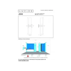 Lucide JESSE - Wandlamp Badkamer - 2xG9 - IP44 - Zwart Discount