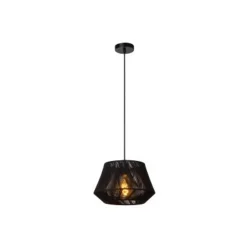 Lucide JESSICA Hanglamp-Zwart-1xE27-60W-Katoen Best
