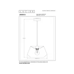 Lucide JESSICA Hanglamp-Zwart-1xE27-60W-Katoen Best