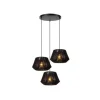 Lucide JESSICA Hanglamp-Zwart-Ø35,5-3xE27-60W-Katoen Sale