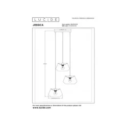 Lucide JESSICA Hanglamp-Zwart-Ø35,5-3xE27-60W-Katoen Sale