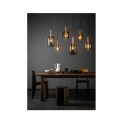 Lucide JOANET - Hanglamp - 6xE27 - Fumé New