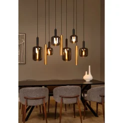 Lucide JOANET - Hanglamp - 6xE27 - Messing Best