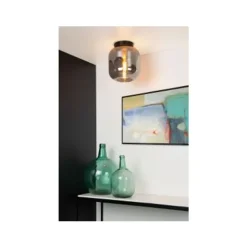 Lucide JOANET Plafonnière-Fumé-Ø25-1xE27-40W-Glas Discount