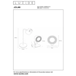 Lucide JOLAN - Oplaadbare Bureaulamp - Accu/Batterij - LED Dim to warm - 1x3,5W 2700K/5700K - Taupe