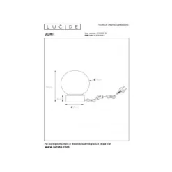 Lucide JORIT - Tafellamp - Ø 25 cm - 1xE27 - Fumé Clearance