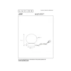 Lucide JORIT Tafellamp-Opaal-Ø25-1xE27-60W-Glas New