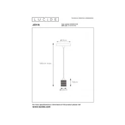 Lucide JOVA - Hanglamp - Ø 4,6 cm - 1xE27 - Zwart Sale