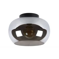 Lucide JUDI Plafonnier Ø30cm H22cm Zwart /smoke glas Discount