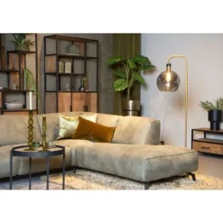 Lucide JULIUS Vloerlamp E27/25W Smoke glas/ Zwart Marmer Clearance