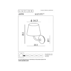 Lucide JUSTIN - Wandlamp Buiten - LED - 1x7W 3000K - IP65 - Zwart Online