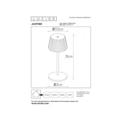 Lucide JUSTINE Tafellamp Buiten-Zwart-LED Dimb.-2W-2700K Online