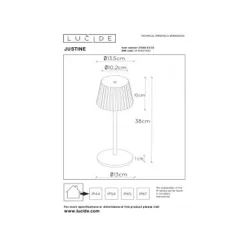 Lucide JUSTINE Tafellamp Buiten-Beige-LED Dimb.-2W-2700K Discount