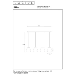 Lucide KALA - Hanglamp - 4xE14 - Taupe Clearance