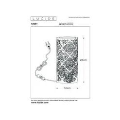 Lucide KANT - Tafellamp - Ø 12 cm - 1xE14 - Wit Discount