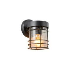 Lucide KEPPEL - Wandlamp Buiten - 1xE27 - IP23 - Zwart Outlet