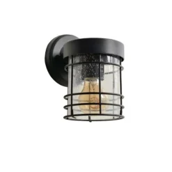 Lucide KEPPEL - Wandlamp Buiten - 1xE27 - IP23 - Zwart Outlet