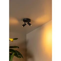 Lucide KIANTI - Plafondspot - Ø 15 cm - 2xGU10 - Zwart Discount