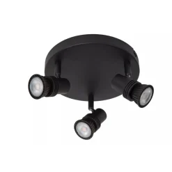 Lucide KIANTI - Plafondspot - Ø 21 cm - 3xGU10 - Zwart Online