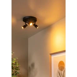 Lucide KIANTI - Plafondspot - Ø 21 cm - 3xGU10 - Zwart Online