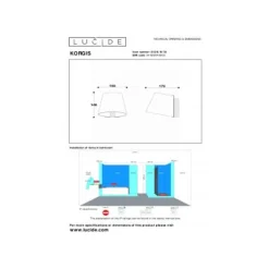 Lucide KORGIS Wandlamp Badk.-Transp.-LED-10W-3000K-IP44 New