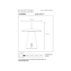 Lucide LA DONNA - Tafellamp Buiten - Ø 19,7 cm - LED Dimb. - 1x2W 2700K - IP54 - 3 StepDim - Antraciet Discount