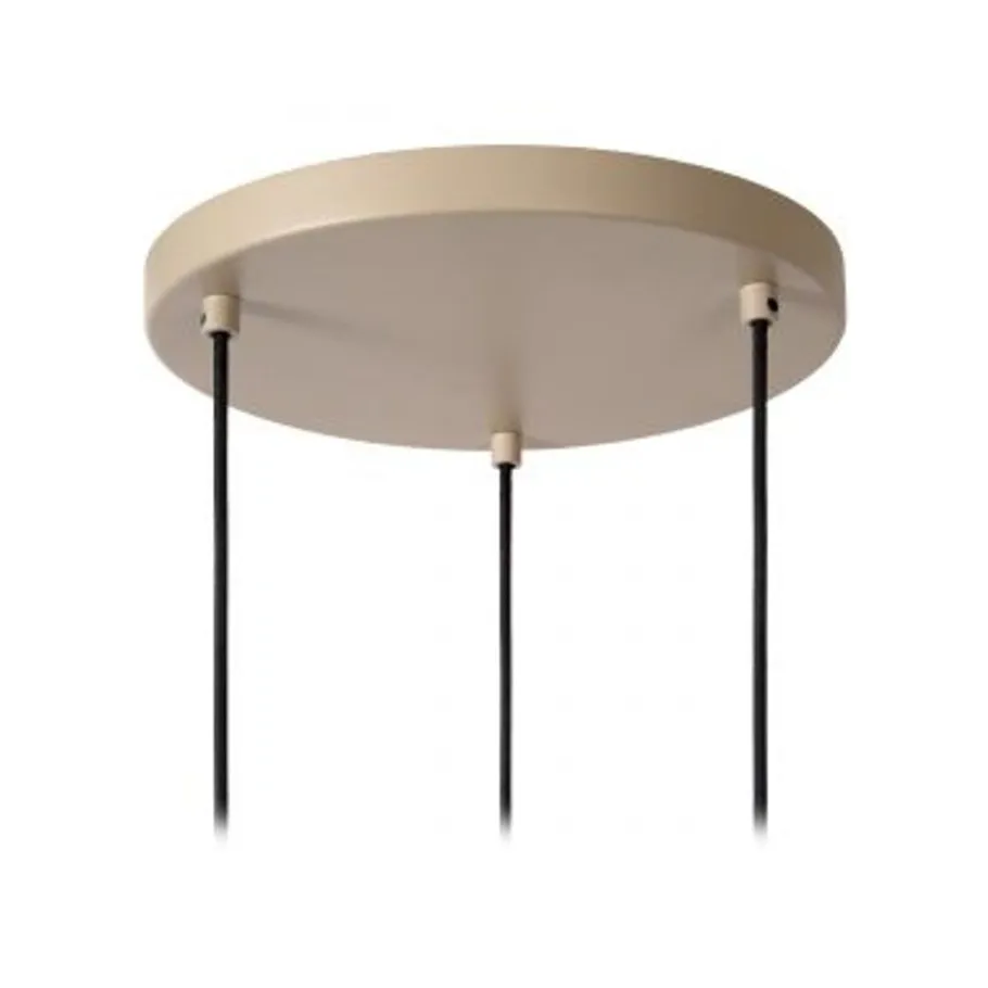 Lucide LAMBRES Hanglamp-Taupe-3xE27-40W-Alumin. New