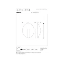 Lucide LAREDO Wandlamp Buiten-Zwart-LED-9W-2700K-IP54 Discount