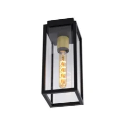 Lucide LAURENS Plafonnière Buiten-Zwart-1xE27-15W-IP54 Online