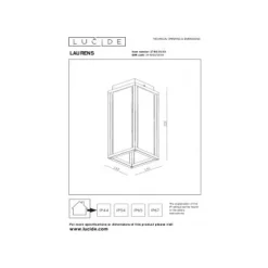 Lucide LAURENS Plafonnière Buiten-Zwart-1xE27-15W-IP54 Online