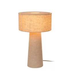 Lucide LEEROY Tafellamp-Taupe-1xE27-240W-Linnen Sale