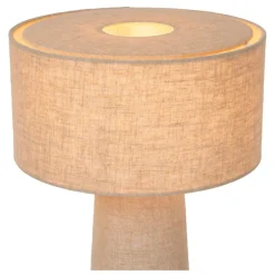 Lucide LEEROY Tafellamp-Taupe-1xE27-240W-Linnen Sale