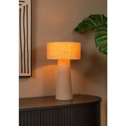 Lucide LEEROY Tafellamp-Taupe-1xE27-240W-Linnen Sale