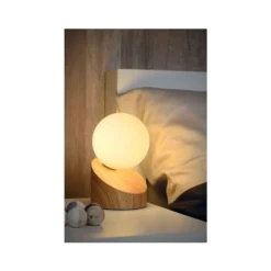 Lucide LEN - Tafellamp - Ø 10 cm - 1xG9 - Licht hout Outlet