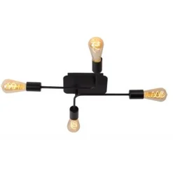 Lucide LESTER Plafonnier 52/38/9 cm E27/60W Zwart Online