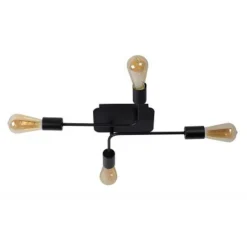 Lucide LESTER Plafonnier 52/38/9 cm E27/60W Zwart Online