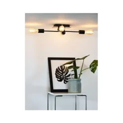 Lucide LESTER Plafonnier 52/38/9 cm E27/60W Zwart Online