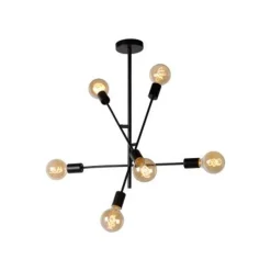 Lucide LESTER Plafonnier 59/59/85 cm E27/60W Zwart