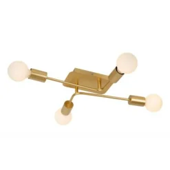 Lucide LESTER Plafonnière-Mat Go.-4xE27-40W-Metaal Outlet