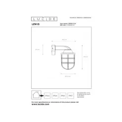 Lucide LEWIS - Wandlamp Buiten - 1xE27 - IP44 - Mat Goud / Messing New