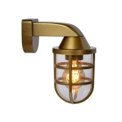 Lucide LEWIS - Wandlamp Buiten - 1xE27 - IP44 - Mat Goud / Messing New
