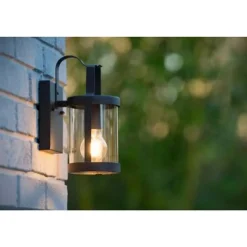 Lucide LINDELO - Wandlamp Buiten - 1xE27 - IP23 - Zwart Discount