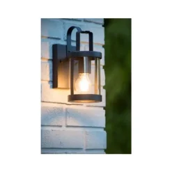 Lucide LINDELO - Wandlamp Buiten - 1xE27 - IP23 - Zwart