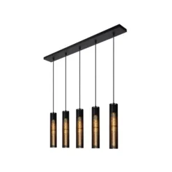 Lucide Lionel - Hanglamp - 5xE27 - Zwart Discount