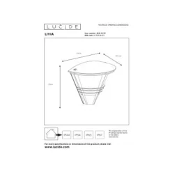 Lucide LIVIA - Wandlamp Buiten - 1xE27 - IP44 - Zwart Outlet