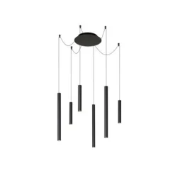Lucide LORENZ - Hanglamp - LED Dimb. - 6x0,7W 3000K - Zwart Discount