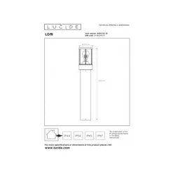 Lucide LORI - Sokkellamp Buiten - 1xE27 - IP44 - Antraciet New